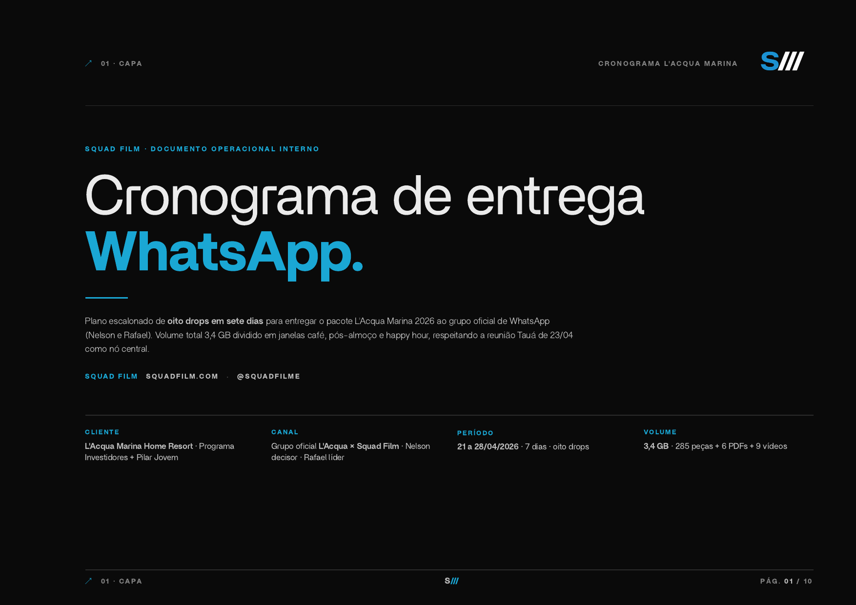 Capa · Cronograma de Entrega