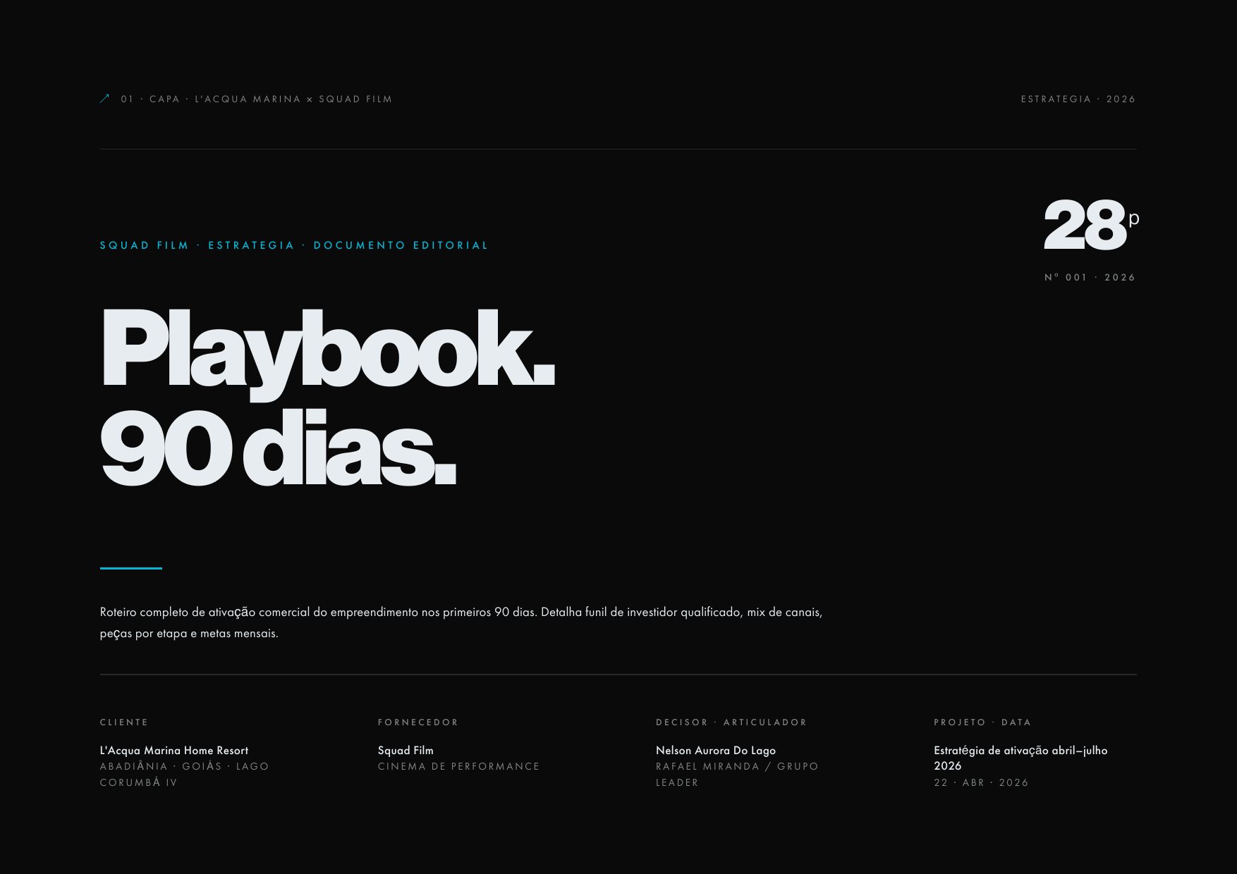 Capa · Playbook 90 dias